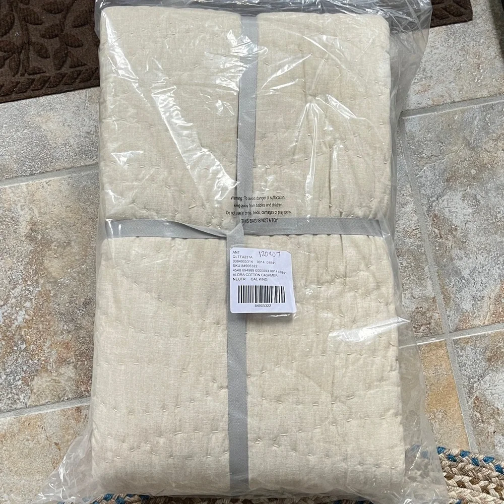 Anthropologie Alora Cotton Cashmere Quilt Size Cal King NWT